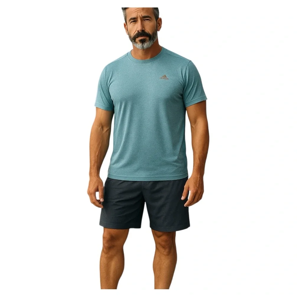 Adidas Aqua Unisex Short Sleeve Tee Shirt Size L‎ Sport Casual Logo Minimalist